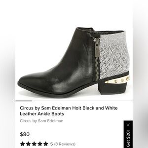 Circus by Sam Edelman Holt Black and White Leather Ankle Boots